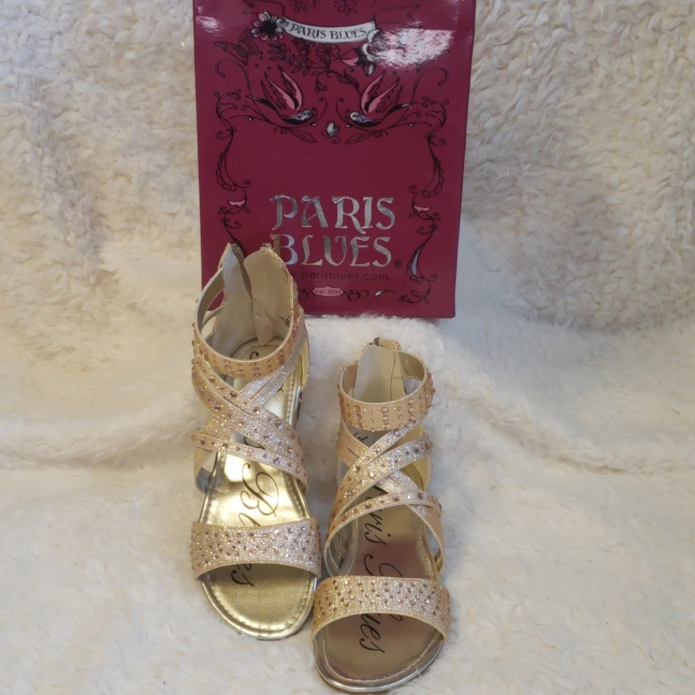 🤩Gemstone Girl's Gold Sandals🤩 - Picture 1 of 8